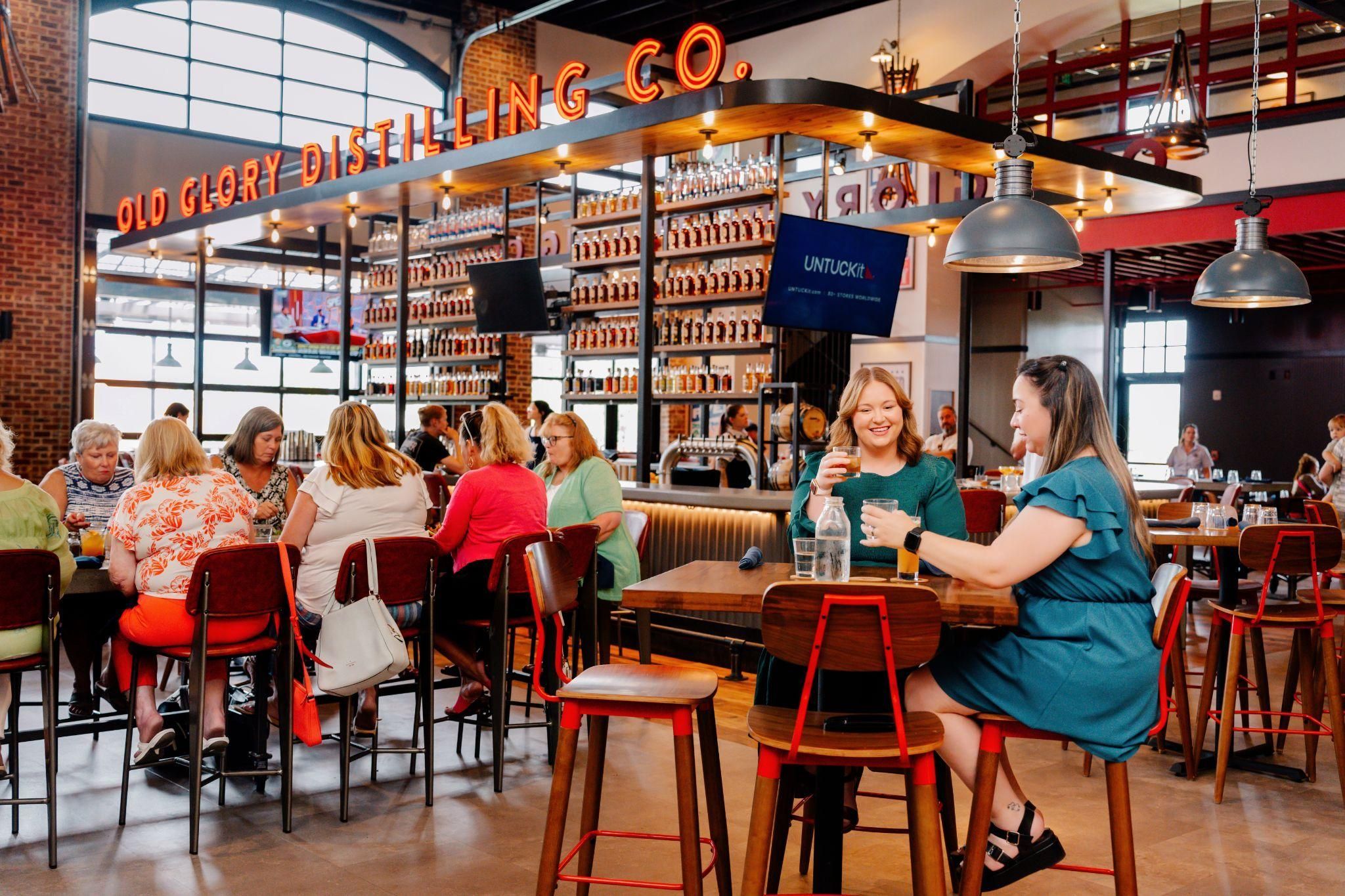 Ladies dining in a restaurant/bar. 