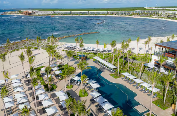 The beach at the Hilton Tulum Riviera Maya all-inclusive resort