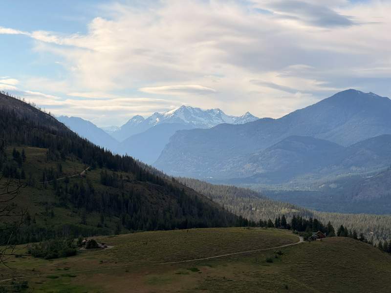 Views of the Methow Valley and the North Cascade Mountains from the Sun Mountain Lodge.