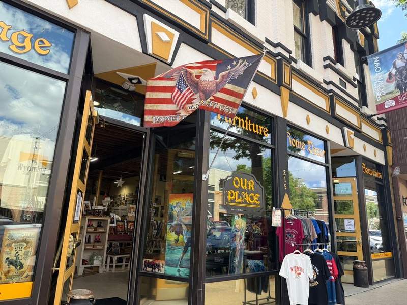 Cheyenne storefront filled with vintage goods, Western décor and colorful displays.