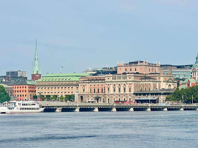 Historic waterfront buildings in Stockholm Sweden