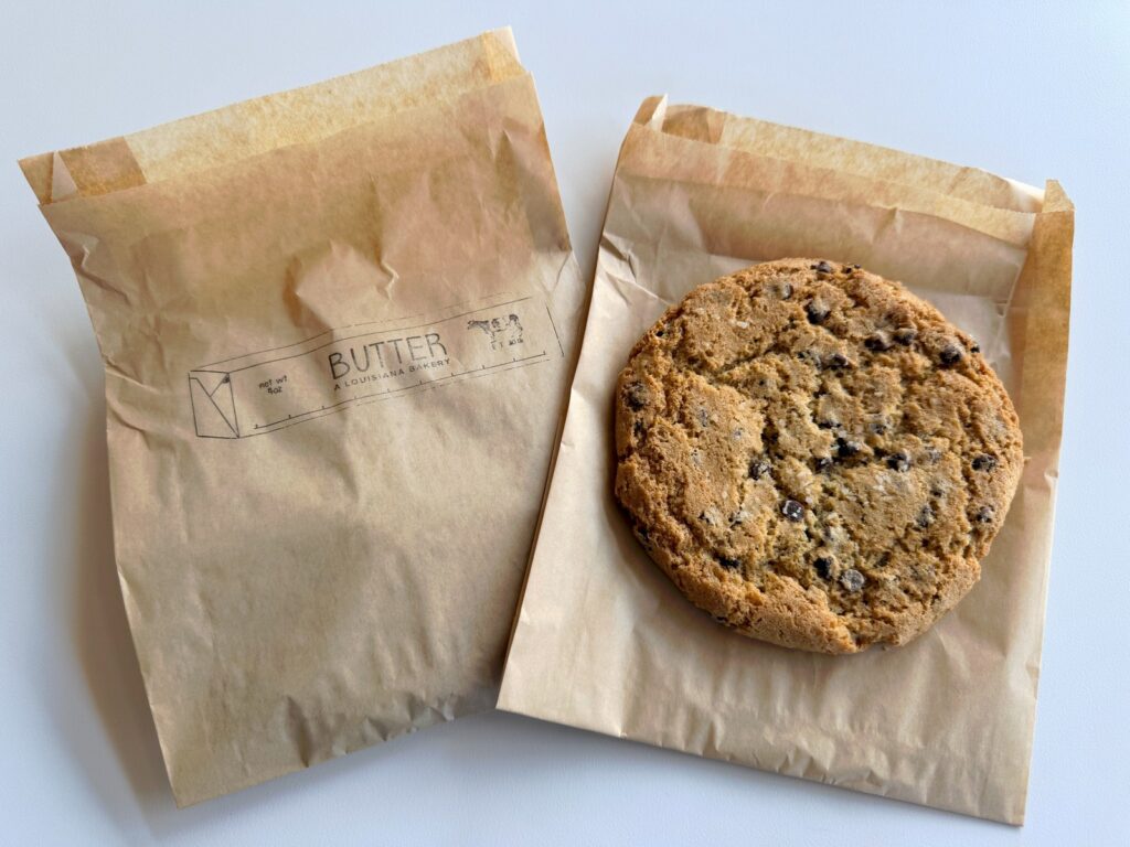 Gluten-free chocolate chip cookie from Butter bakery in Monroe, Louisiana