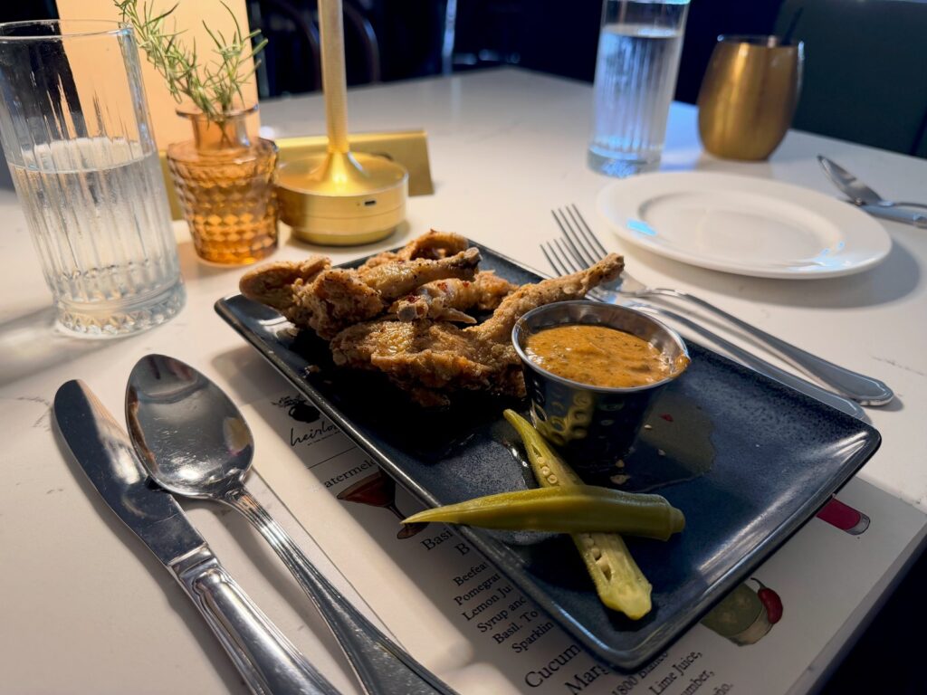 Quail wings served at Heirloom restaurant at The Hotel Monroe in Monroe, Louisiana