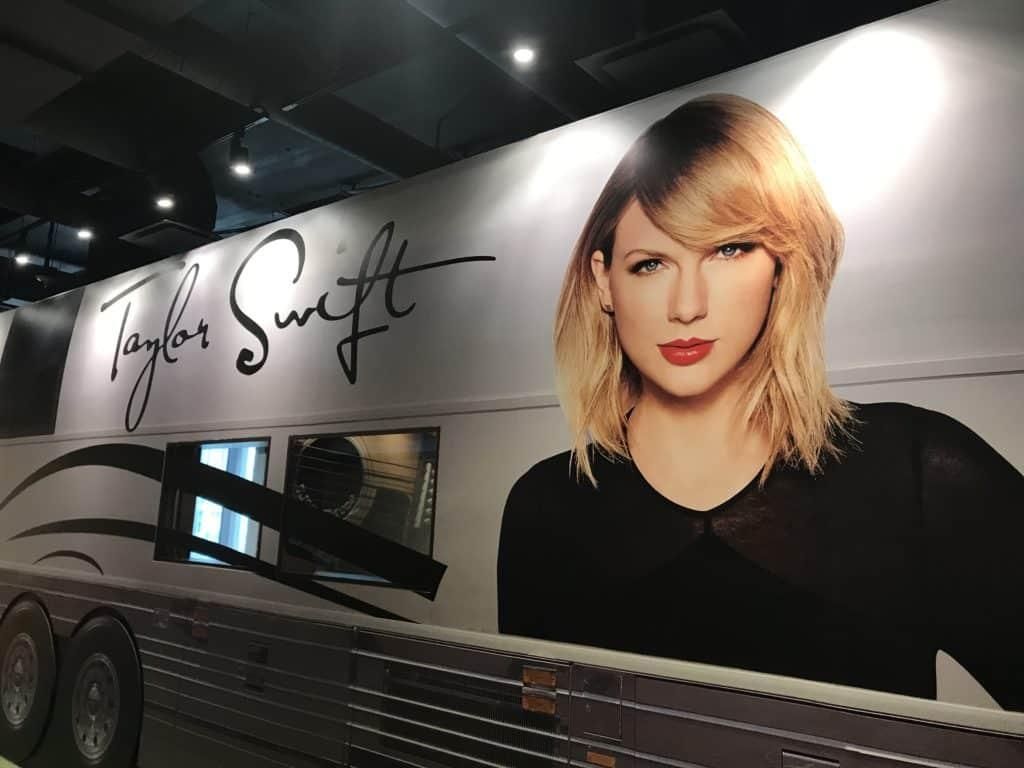 A mural with Taylor Swift's picture inside Country Music Hall of Fame.