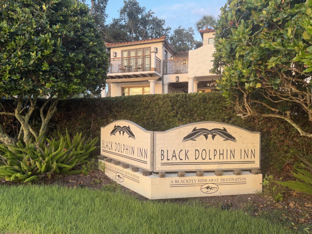 Spanish Mediterranean exterior of the Black Dolphin Inn in New Smyrna Beach, Florida