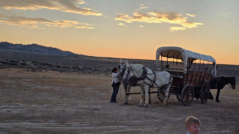 Soaking up the sunset after our magical evening with the Historic Trails West after their dinner excursion.