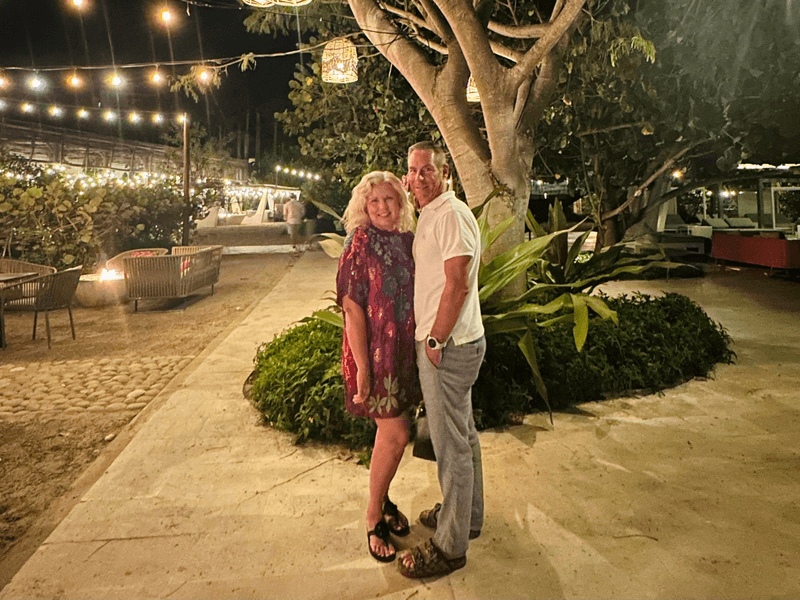 Couple enjoying an evening together at W Punta de Mita in Mexico.