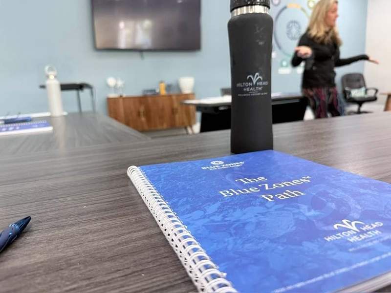 Blue Zones materials and workbook at Hilton Head Health