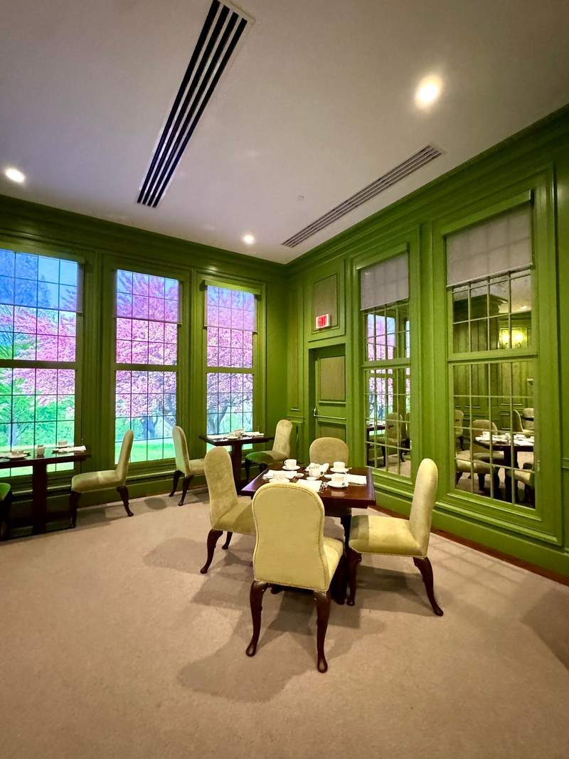 Inside the green room at the Bedford Restaurant at Foxwoods Resort Casino