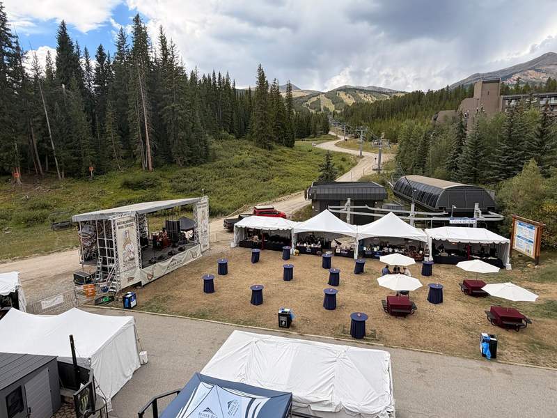Set up for the Breckenridge Wine Classic