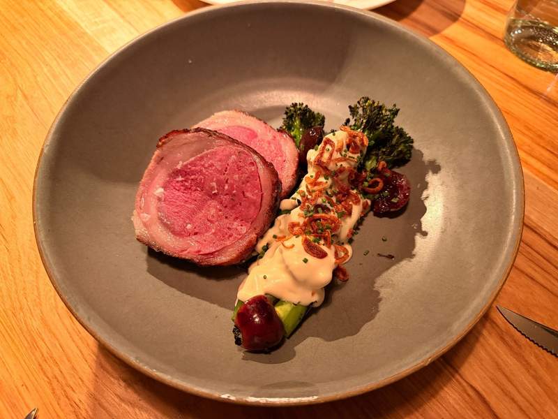 A plate of lamb and vegetables at Rootstalk in Breckenridge