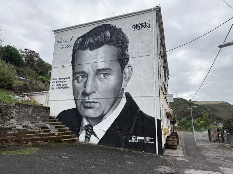  Richard Burton mural on a building in Pontrhydyfen Wales
