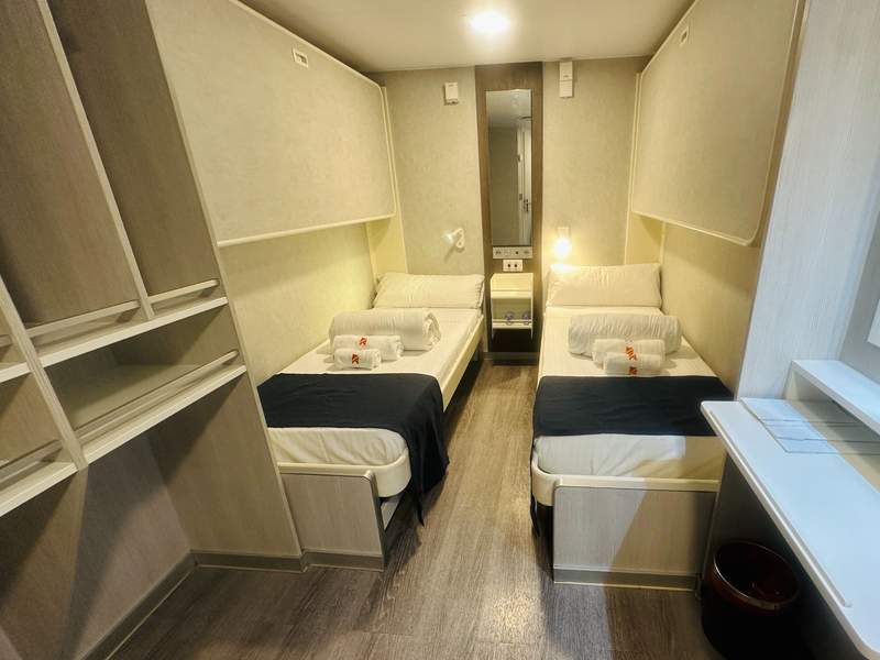 Private cabin aboard the Fred Olsen Express ferry from Huelva to Tenerife.
