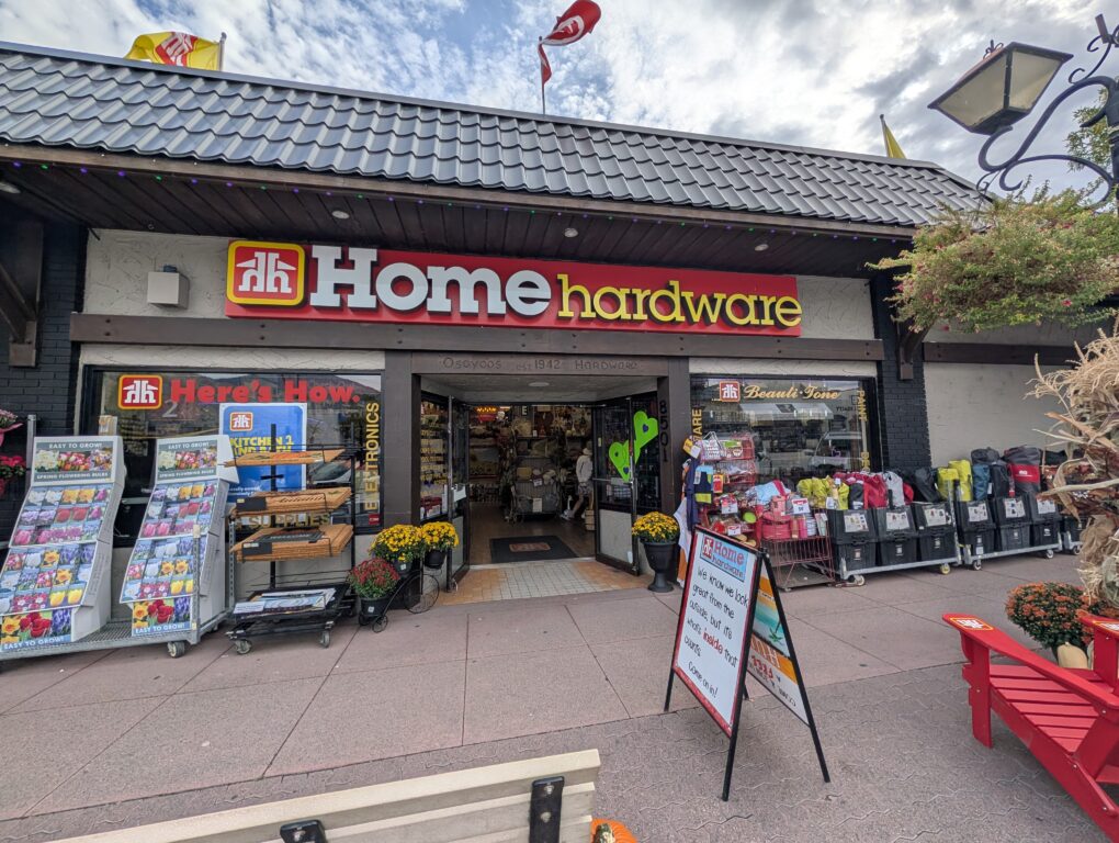 the front entrance to Home Hardware in Osoyoos BC