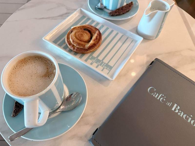 Coffee and pastry at Cafe al Bacio aboard Celebrity Ascent