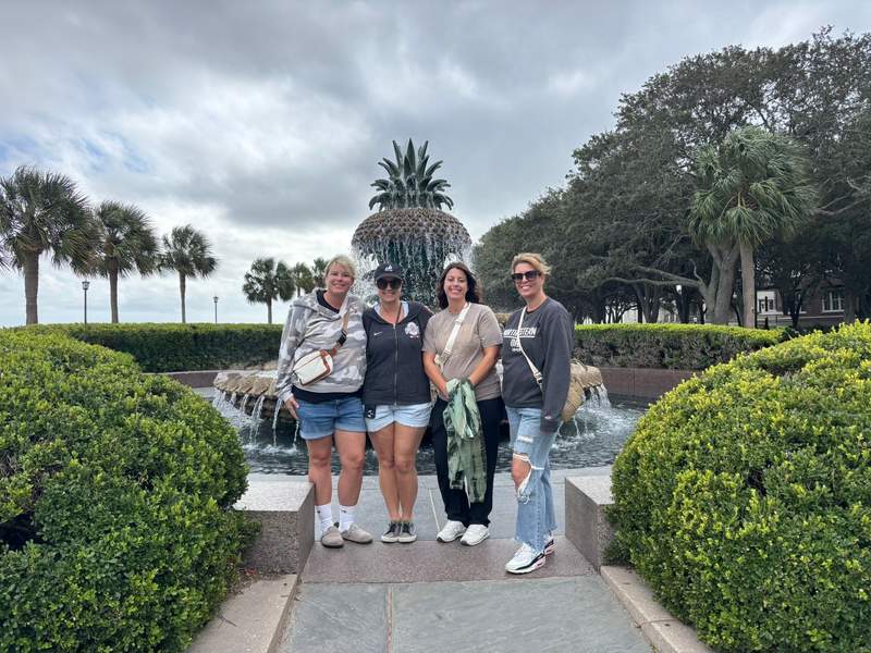 The iconic Pineapple Fountain at Joe Riley Waterfront Park in Charleston.