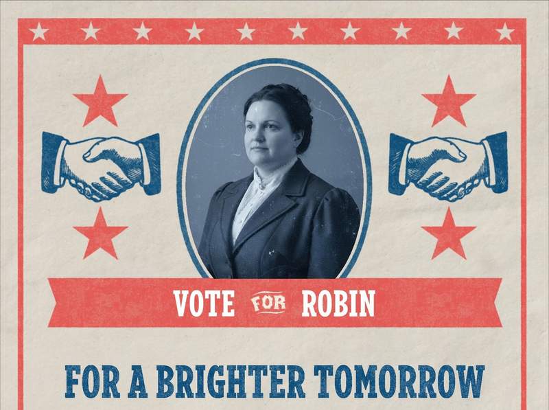 Poster created in the presidential campaign area.