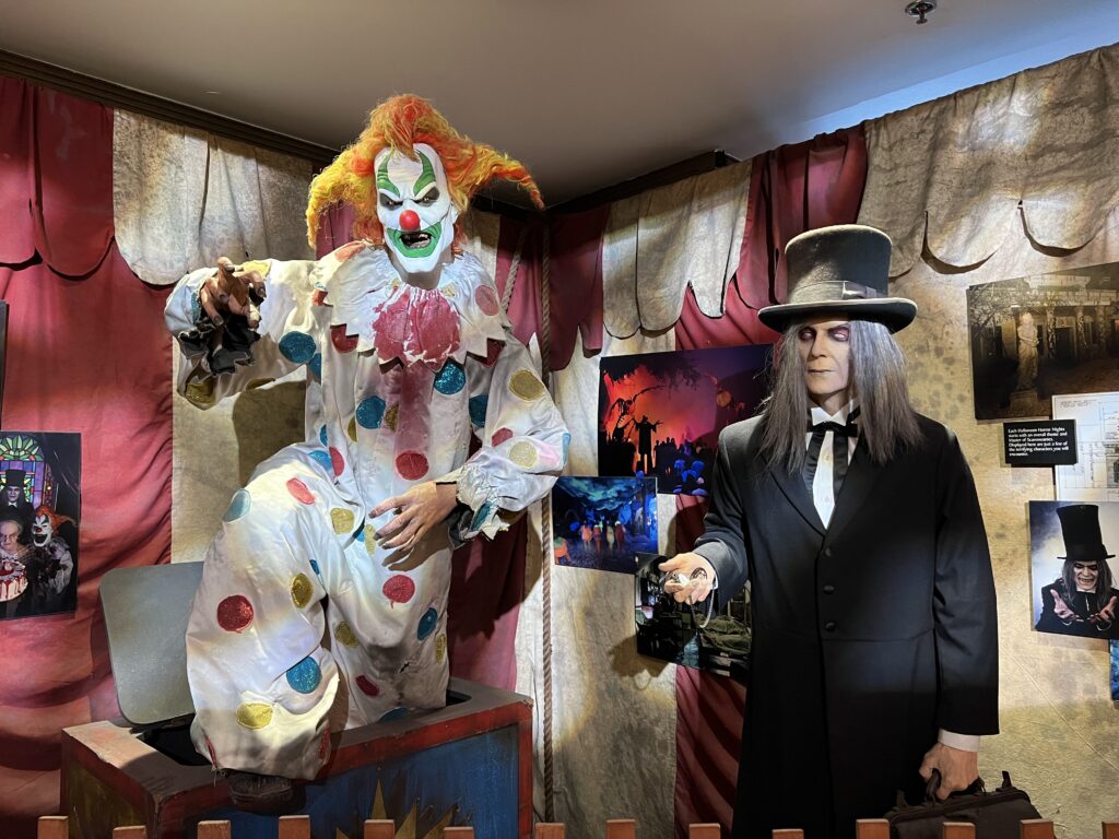 Halloween Horror Nights Jack the clown and the caretaker. jpg